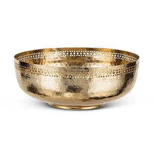 Bols de service en laiton de designer avec des motifs antiques de haute qualité, artisanat exquis pour des repas festifs et élégants - Product Image 1