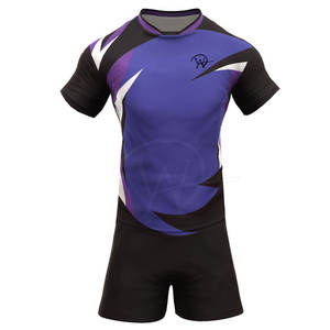 Maillot de rugby unisexe dernière conception, faible MOQ, grande taille, 100 % polyester, séchage rapide, respirant, pour sports de plein air - Product Image 1
