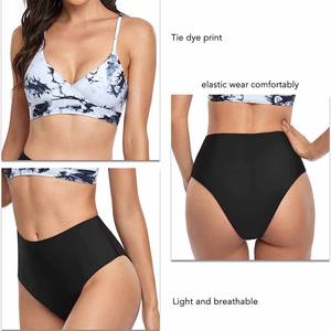 Ensembles de slips pour femmes sur mesure Soutien-gorge de sport sublimé avec sous-vêtements noirs avec logo et taille personnalisés - Product Image 4