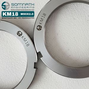 Tuerca de Bloqueo de Precisión para Rodamientos KM18, Tuercas de Bloqueo M90X2.0, Tuerca de Bloqueo de Eje de Rodamiento Métrica de Precisión, Tuerca Adaptadora de Acero Inoxidable - Product Image 2