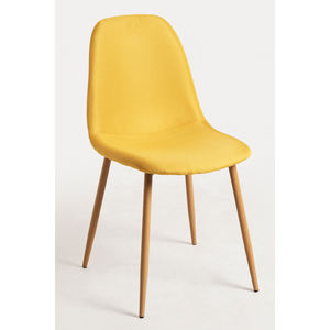 Leo Oak Fabric <b>Dining</b> <b>Chair</b> Solid and Extendable Light Design with Farmhouse Style for Home Office and Living Room - Product Image 1