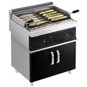 Parrilla Comercial de Gas con Piedra Volcánica MARIO 700 - 800mm - con Base de Gabinete - Rejilla Inclinable - Rejillas de Hierro Fundido - Product Image 3