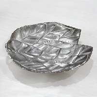 Plateau de service en aluminium moulé à la main de style moderne à bas prix en métal argenté décoration d'événement de fête de mariage