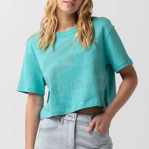 Camisetas Cortas de Lona Personalizadas para Mujer, Transpirables, de Secado Rápido, MOQ Bajo, Ropa Casual de Verano en Color Liso, Más Vendidas - Product Image 5