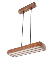 Lustre LED suspendu moderne en or, en bois et résine, dimmable, étanche IP54, écologique, durable, avec commande par bouton, blanc chaud
