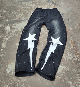 Survêtement vintage de luxe pour homme, effet vieilli, avec strass, logo personnalisé, impression sérigraphique, ensemble jogging 2 pièces unisexe - Product Image 3