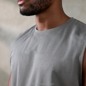 Chalecos acanalados de color sólido con logotipo personalizado, camiseta sin mangas de algodón transpirable, camiseta sin mangas acanalada sin costuras al por mayor para hombres, camiseta sin mangas de alta calidad - Product Image 4