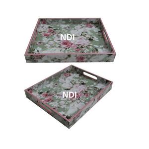 Bandeja de Servicio Decorativa de Metal Hecha a Mano con Acabado Antiguo, Calidad Premium, Multiusos para Servir el Desayuno - Product Image 6