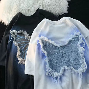 Stock a granel mezcla ropa impresión OEM al por mayor clásico de talla grande hombres algodón camisetas Logo Chenille bordado camisetas - Product Image 3