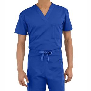 Conjunto de uniformes médicos al por mayor para hombres, uniforme de enfermera, traje para correr, Top y pantalones elásticos con tres bolsillos para ropa de trabajo de enfermera - Product Image 4