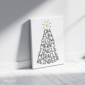 Décoration murale en toile de qualité supérieure avec cadre en bois Modern Christmas Word Art Holiday Tree - Product Image 4