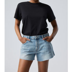 Pantalones cortos vaqueros de diseñador de alta calidad para mujer, lavado ligero, cremallera, elegante decoración de bolsillo, cintura informal, tela transpirable - Product Image 4