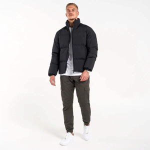 Veste matelassée pour homme, grande taille, élégante, épaisse, coupe-vent, imperméable, fermeture éclair, imprimé, tissu respirant pour toute la journée - Product Image 4
