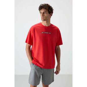 เสื้อยืดผู้ชาย Air Jones Fiesta Oversize Fit ผิวสัมผัสหนาพิมพ์ลาย - เสื้อยืดคอกลมแขนสั้นผ้าคอตตอนผสม - Product Image 1