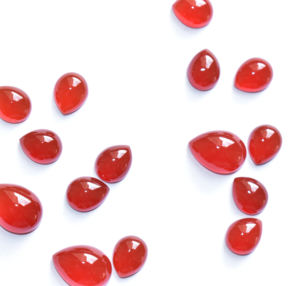 Cabujón calibrado de pera de ónix rojo Cabujón de piedras preciosas sueltas Parte posterior plana para la fabricación de joyas 5X3 MM a 20X15 MM Ágata roja y Aqeeq. - Product Image 5