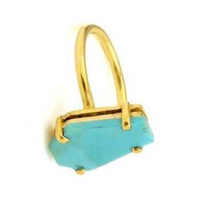 Kingman Arizona Bague fine turquoise pour femme minimaliste 10x17mm en argent sterling de haute qualité avec placage à l'or rose - Product Image 4