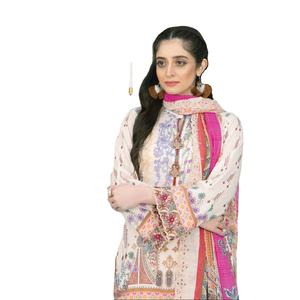 Dernières femmes pakistanais coton/pelouse Shalwar Kameez costumes robes vêtements d'été vêtements adultes numérique imprimé lin soie fêtes - Product Image 1