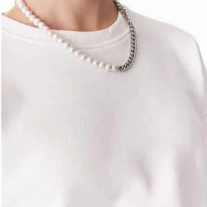 Sudadera con capucha personalizada de otoño para mujer, ropa de calle, Sudadera de cuello redondo con logotipo bordado recortado para entrenamiento de yoga y gimnasio - Product Image 5