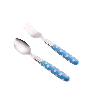 Cucharas metálicas de diseño simple, cubiertos de acero inoxidable con mango de color, servicio de catering para el hogar, hotel, restaurante - Product Image 5