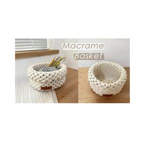 Panier en macramé fait main en coton de qualité industrielle, conçu dans un style artistique pour les magasins de proximité, disponible en tailles personnalisées - Product Image 1