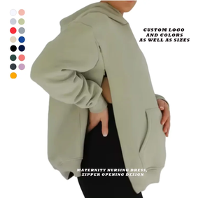 Sweat à capuche pour hommes avec fermeture éclair intégrale surdimensionnée en coton vierge avec impression bouffante et broderie en strass pour la saison d'automne - Product Image 5