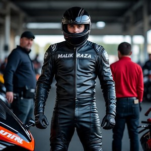 Traje de moto de cuero para hombre con acabado de lujo de Malik Raza | Sastrería de precisión y medidas personales para un ajuste perfecto - Product Image 2