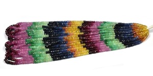 <b>Top</b> Grade Multi Sapphire Rondell Loose <b>Beads</b> Super Quality Natural Handmade Stone 4-6mm Third Party Certified for Pen Use - Product Image 2
