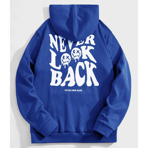 Venta al por mayor de invierno de peso pesado de los hombres pulóver con capucha de algodón apenado Puff impresión Logo bordado llano teñido Streetwear - Product Image 4