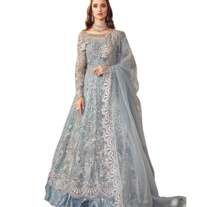 Ropa de fiesta de boda india paquistaní, vestidos de mujer recién llegados, vestidos de novia bordados de diseñador paquistaní, vestido de noche modesto - Product Image 1