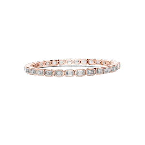Bracelet en diamant de laboratoire taille émeraude 9,3 carats, clarté VVS-VS EF, or 18 carats, 14 carats, 10 carats et argent 925, or rose, or jaune, or blanc - Product Image 2
