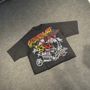 Camisetas Cortas Cuadradas para Hombre con Lavado Ácido, Diseño de Logotipo Personalizado 2026, Diseño OEM, Camisetas para Usar con Serigrafía, Camisetas Personalizadas para Hombre - Product Image 1