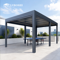 Aluminium Bioklimatische Pergola Pulverbeschichtet Motorisiertes Lamellendach Hurrikanresistent Outdoor Wasserdichter Balkon Wintergarten