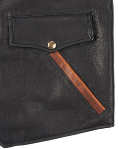 100% chalecos de moto sin mangas hechos de cuero genuino para hombre, chalecos de cuero con cierre de botón para carreras de automóviles con forro para hombre - Product Image 4