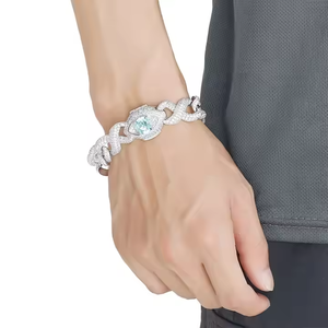 Collier chaîne cubaine brillant, diamant moissanite, bijoux sertis de diamants, conçu pour les déclarations de mode urbaines audacieuses, en provenance d'Inde - Product Image 5