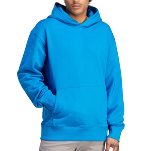 Sudadera con capucha de patrón sólido para hombre, sudadera básica de bolsillo de canguro, ropa de calle mezclada de algodón, teñido largo liso de invierno, venta al por mayor - Product Image 4