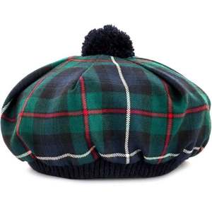 Gorro de Punto Eoin Winston Sports, Estilo Escocés Tartan Tam O Shanter con Pompones, Cuatro Estaciones, Estilo Inglés, Rojo, Negro, Verde, a Cuadros - Product Image 2