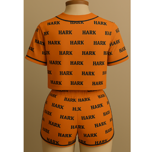 Vente chaude femmes personnalisé partout Sublimation imprimé bouton haut de Baseball et short OEM deux pièces femme survêtements - Product Image 4