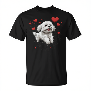 T-shirt pour amoureux des chiens maltesiens pour la Saint-Valentin avec un cœur pour les propriétaires et les amoureux des chiens - Product Image 2