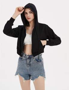 Vente en gros de sweat-shirts à capuche courts de haute qualité, mode, extérieur, élégant, manches longues, sweat-shirts à capuche pour femmes avec couleur personnalisée - Product Image 5