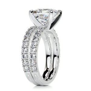 แหวนหมั้นเพชร Moissanite รูปเจ้าหญิงสีขาวเต็มรูปแบบเครื่องประดับที่กําหนดเองแหวนสวยแหวนหมั้นที่ดีที่สุดสําหรับผู้หญิง - Product Image 3
