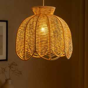 Lámpara colgante de bambú escultural para comedor ambiental, ligera, versátil, efecto de brillo cálido para iluminación de muebles de Hotel al aire libre - Product Image 4