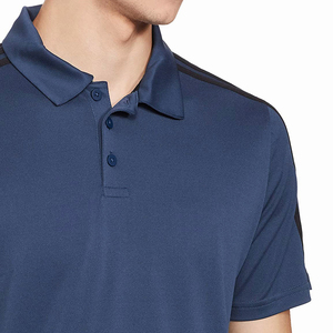 Camiseta Ajustada de Color Azul Marino Liso al por Mayor para Hombre, Ropa de Verano Transpirable de Secado Rápido, Camisetas Polo para Hombre - Product Image 4