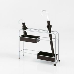 Porte-parapluies classique en métal METAL WAVE, en fer thermolaqué, artisanal, mobile, à une face, grande capacité pour un rangement facile dans le salon - Product Image 1