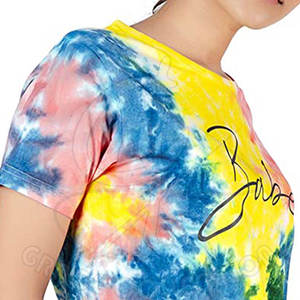 Camisetas de manga corta con hombros caídos lavados con ácido para mujer, personalizables, 100% algodón, ajuste holgado, moda de verano con decoración de agujeros - Product Image 4