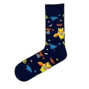 Calcetines Unisex de Alta Calidad, Transpirables, Ecológicos, Deportivos, Casuales, para Uso Diario, de Algodón, con Patrón Geométrico Tejido en la Parte Inferior 'Happy' - Product Image 6