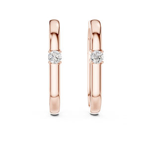 Pendientes de Oro Amarillo de 14K con Diamantes Redondos Cultivados en Laboratorio, Joyería Minimalista para Mujer, Uso Diario, Elegante y de Lujo Certificado - Product Image 4