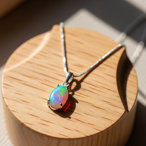 Colgante de Plata de Ley 925 de estilo bohemio, piedras de cristal curativas de ópalo etíope Natural, colgantes de moda de oro de 18 quilates - Product Image 5