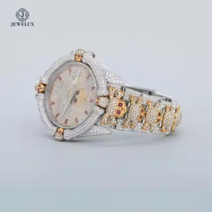 นาฬิกาหรูหราประดับเพชรโมอิสซาไนต์แบบ Iced Out ตัวเรือนสแตนเลสสตีล ความใสระดับ VVS ดีไซน์โดดเด่นสำหรับงานปาร์ตี้ นาฬิกาสแตนเลสสตีลคุณภาพสูง - Product Image 3