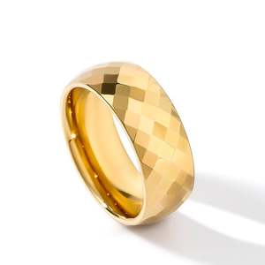 Jeulia Yellow Gold Tone Tungsten <b>Steel</b> Men's Wedding Band <b>Ring</b> - Product Image 4
