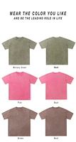 Camiseta Streetlab Vintage Lavada, 230g, Algodón, Corte Holgado, Talla Grande para Hombre, Manga Corta, Cuello Redondo, Color Sólido